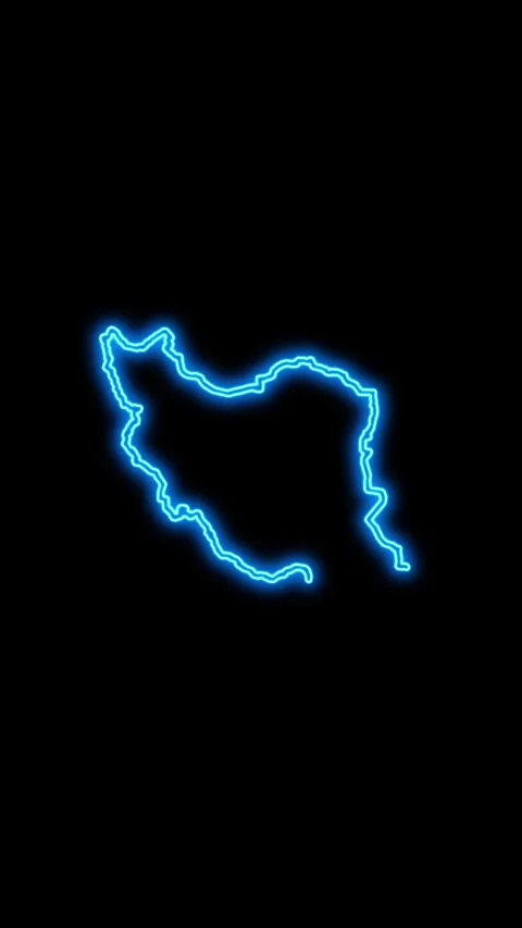 Iran Map Outline Neon Lights Stock Footage 333056487