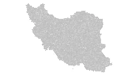 Iran map from particles, dots. Digital silhouette. Abstract animation backg.. Stock Footage 318018410