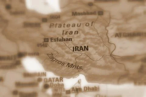 Iran on a map Stock Photos