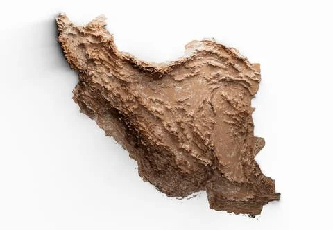 Iran Map Relief map of Iran 3d illustration Stock Photos