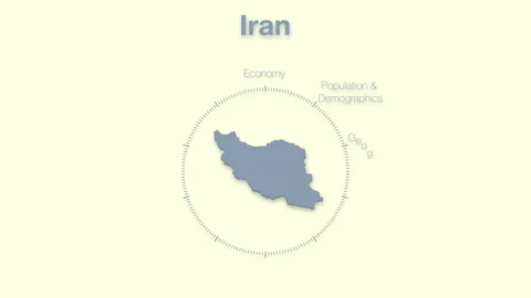Iran MAP revealingmotion graphics data elements Stock Footage 339868900