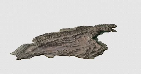 Iran map rotate 360 loop cw with 3d relief 4K satellite ground height Stock Footage 217399851
