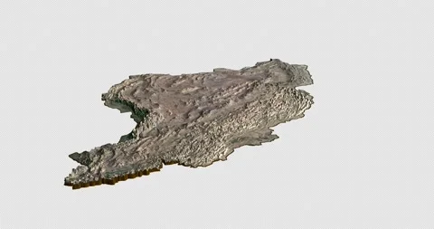 Iran map rotate 360 loop ccw with 3d relief 4K satellite ground height Stock Footage 217399935