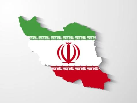 Iran map with shadow effect presentation Stock Illustration