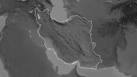 Iran map - solid. Regions. Grayscale. La... | Stock Video | Pond5