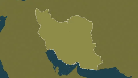 Iran map - solid. Regions. Pattern. Labels Stock Footage 320968765