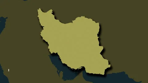 Iran map - solid. Shadow. Pattern. Labels Stock Footage 320968861