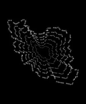 Iran Map Typography Stock Illustration