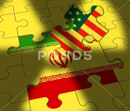 Iran Nuclear Deal Negotiation Or Talks With Usa - 3d Illustration Stock Illustration