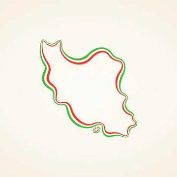 Iran - Outline Map Stock Illustration