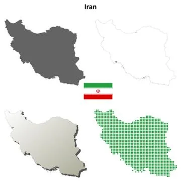 Iran outline map set Ilustración de archivo