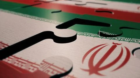 Iran puzzle flag 3d render Stock Illustration