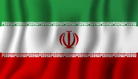 Iran realistic waving flag vector illustration. National country background s Иллюстрация