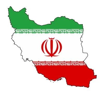 Iran Silhouette Flag Map Stock Illustration
