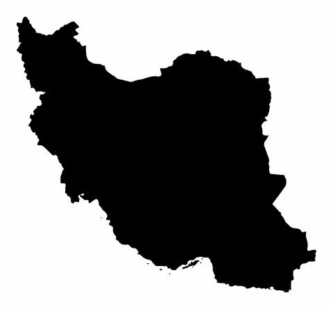 Iran silhouette map Stock Illustration