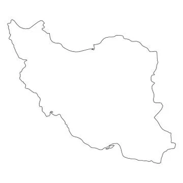 Iran - solid black outline border map of country area. Simple flat vector 스톡 일러스트