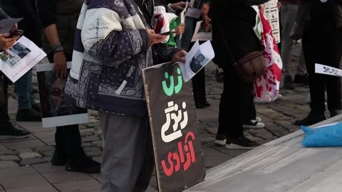 Iran Solidarity Protests in Turkey Stock Footage 221996215