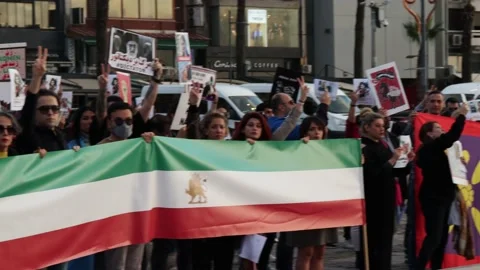 Iran Solidarity Protests in Turkey Stock Footage 221997132