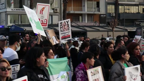 Iran Solidarity Protests in Turkey Stock Footage 221997325