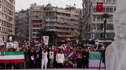 Iran Solidarity Protests in Turkey Stock Footage 221997884
