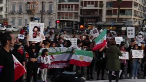 Iran Solidarity Protests in Turkey Stock Footage 221997974
