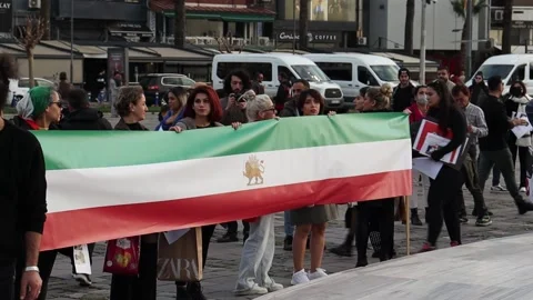 Iran Solidarity Protests in Turkey Stock Footage 221998287