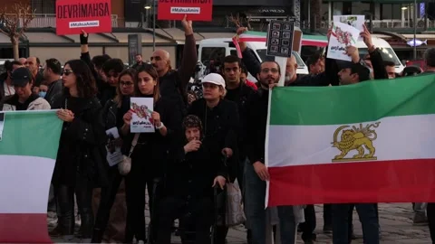 Iran Solidarity Protests in Turkey Stock Footage 221999818