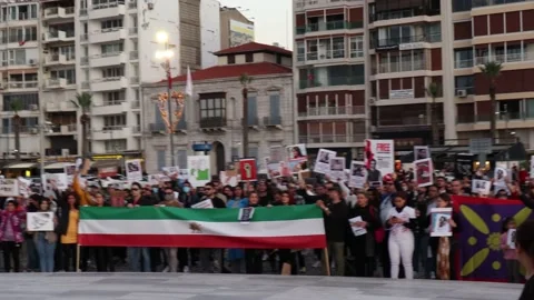 Iran Solidarity Protests in Turkey Stock Footage 222000269
