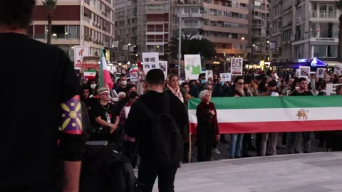 Iran Solidarity Protests in Turkey Stock Footage 222000601