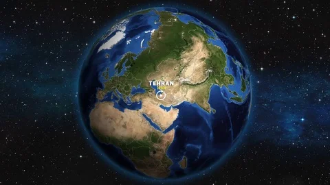 IRAN TEHRAN ZOOM IN FROM SPACE Stock Footage 115666203