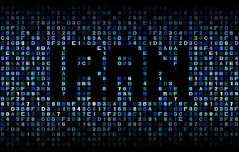 Iran text on hex code illustration Stock Illustration