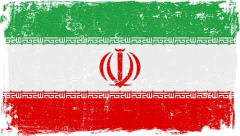 Iran Vector Flag on White Stock Illustration