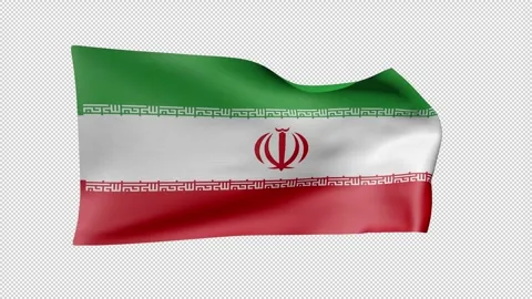 Iran Waving Flag Transparent Alpha Stock Footage 274432703