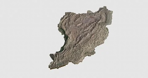 Iran west to east map with 3d relief 4K satellite ground top height Stock Footage 217400596