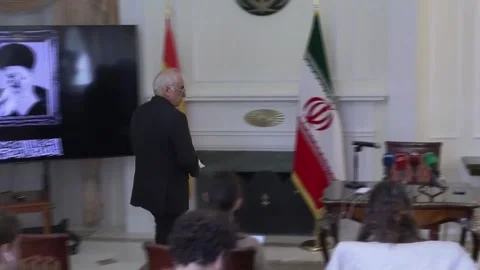 Iran will attack any US base in Europe "if necessary," says ambassador, Madrid,  Video stock 329997188