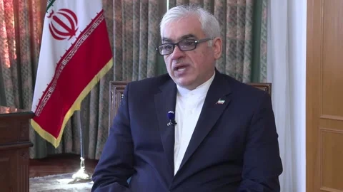 Iranian ambassador to Spain warns that the attack "undermines stability in the r Stock Footage 329890229