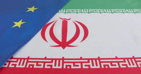 Iranian and EU flag. Stock Footage 169432092