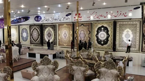 Iranian carpets and sofas 1 (1 shot) Stock Footage 147361854