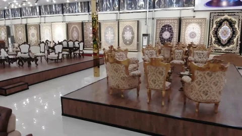 Iranian carpets and sofas 13 (1 shot) Stock Footage 147363711