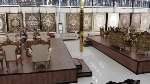 Iranian carpets and sofas 14 (1 shot) Stock Footage 147363765