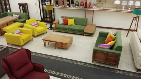 Iranian carpets and sofas 16 (1 shot) Stock Footage 147364899