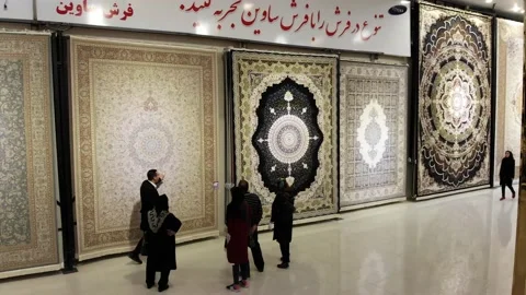 Iranian carpets and sofas 2 (1 shot) Stock Footage 147361851