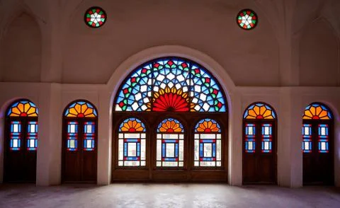 Iranian coloured windows Foto stock