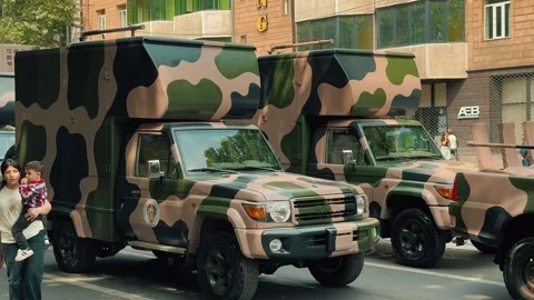 Iranian Electronic Warfare System in Off road Vehicle 2 Stock Footage 336289807
