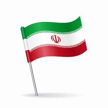 Iranian flag map pointer layout. Vector illustration. Stock Illustration