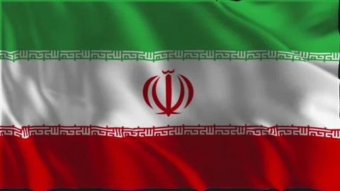 Iranian flag waving slowly Stock-Footage 336222265