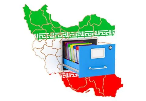 Iranian national database concept, 3D rendering Stock Illustration