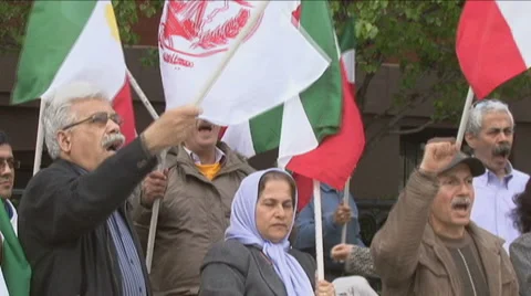 Iranian opposition protesters Stock Footage 2892477
