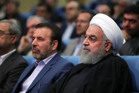 Iranian President Rouhani rebuffs US State Secretary Pompeo's speech, Tehran, Ir Stock Photos