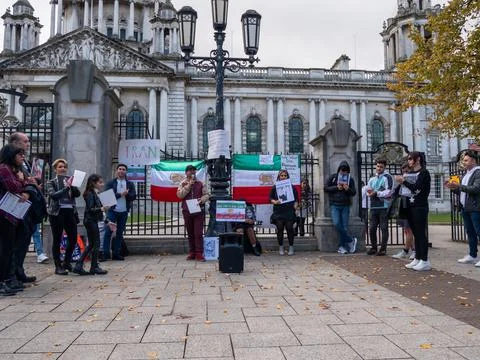 Iranian protest, Belfast Stock Photos